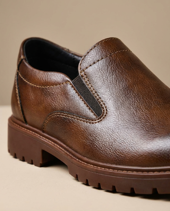 Men's Full-Grain Leather Loafers – Slip-On Comfort