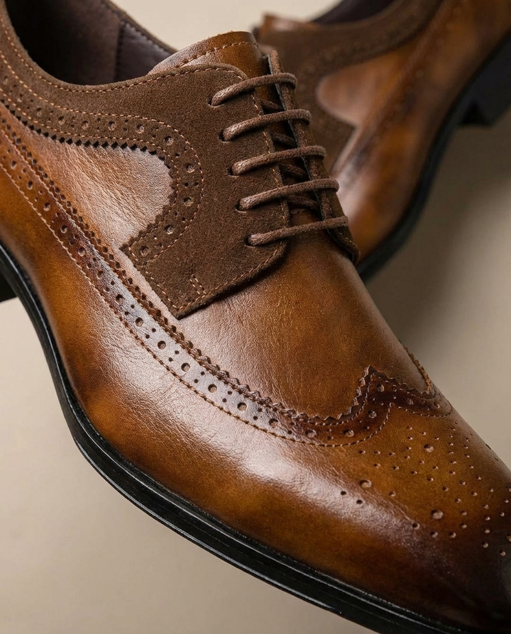 Wingtip Leather Brogue Shoes for Men