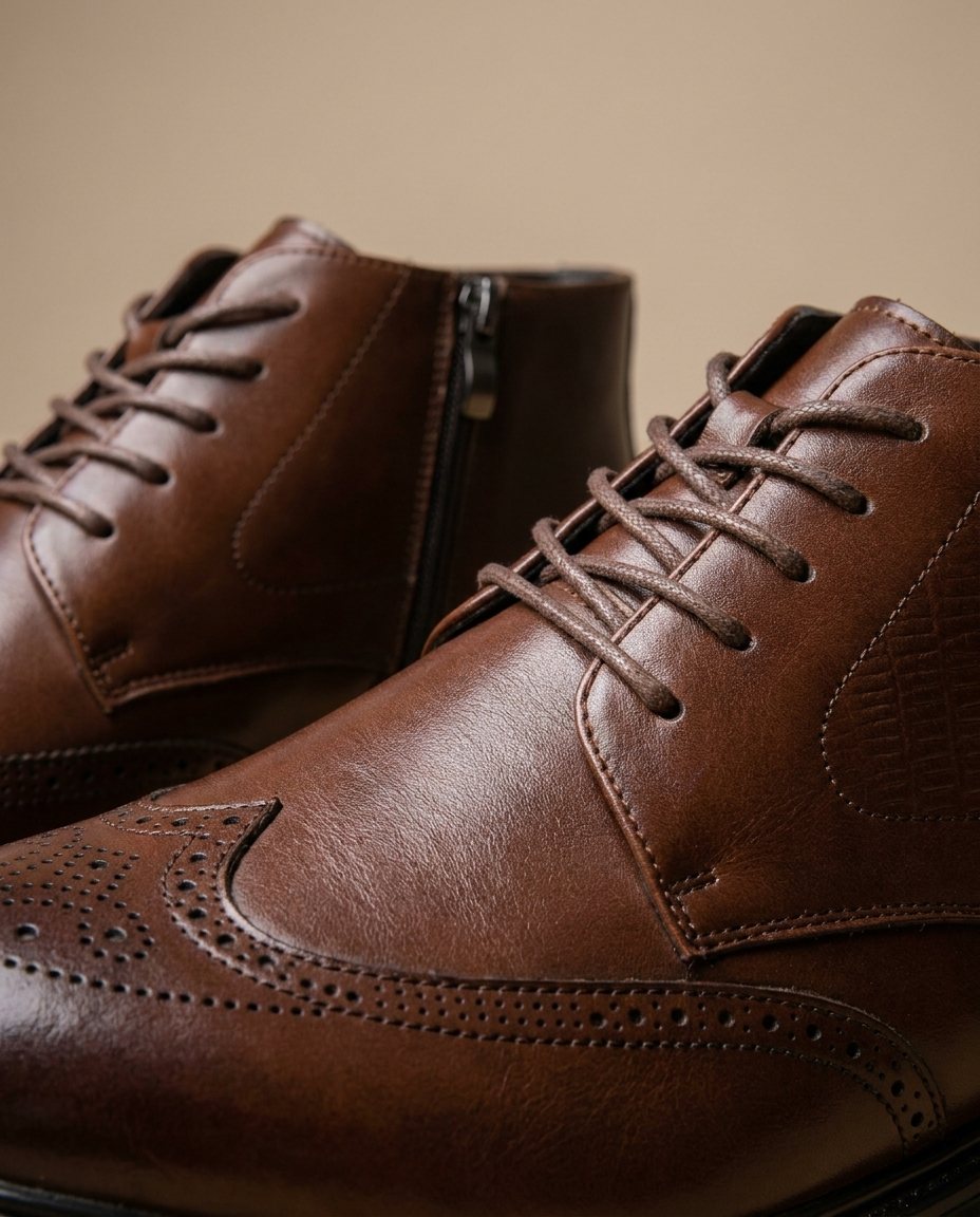 Men's Leather Wingtip Dress Shoes for Smart Style