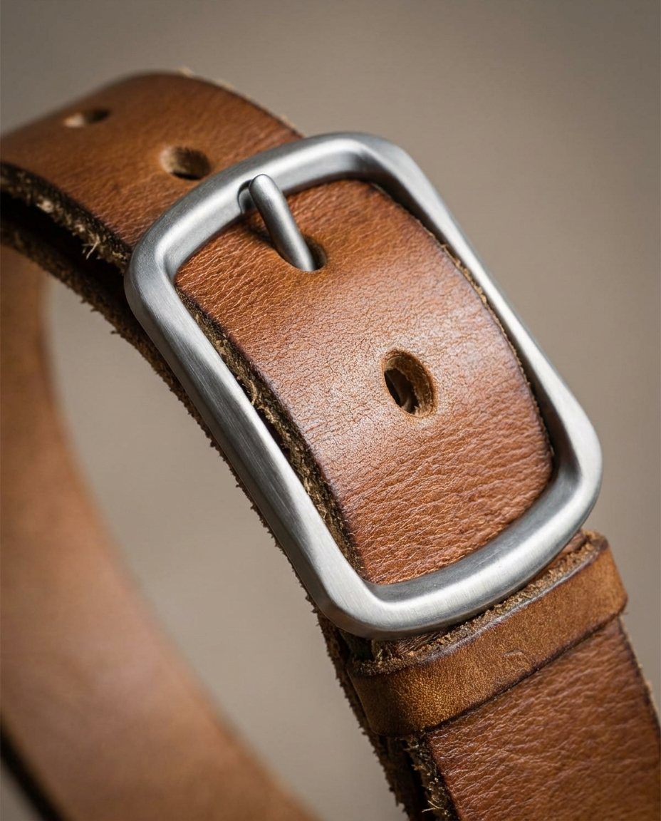 Men's Vintage Leather Belt | Distressed Full-Grain Casual Jeans Strap