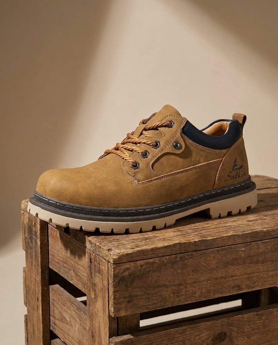 Men's Leather Boots – Durable Lace-Up Style