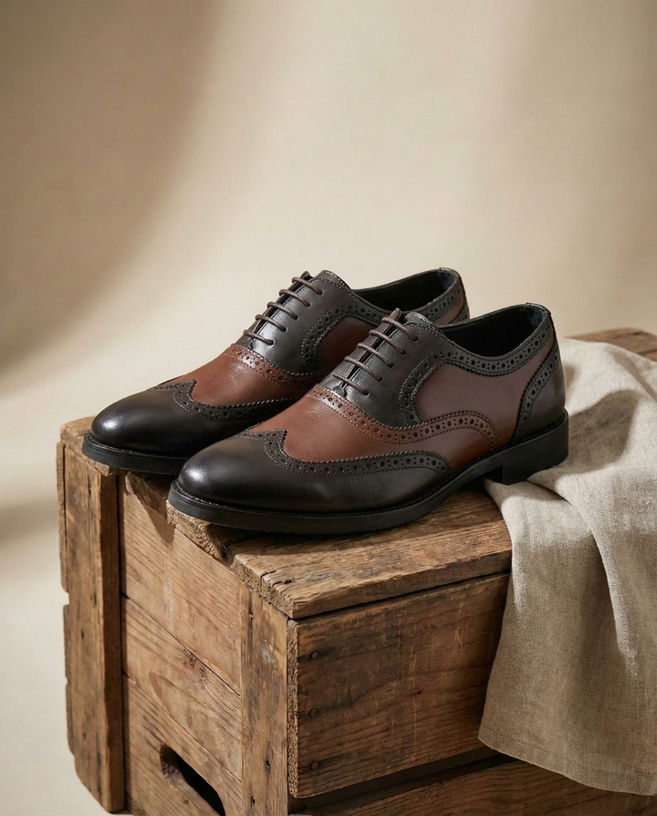 Steadfast Leather Brogue Shoes for Men