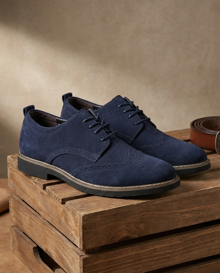 Men's Leather Brogue Shoes – Classic Smart Style