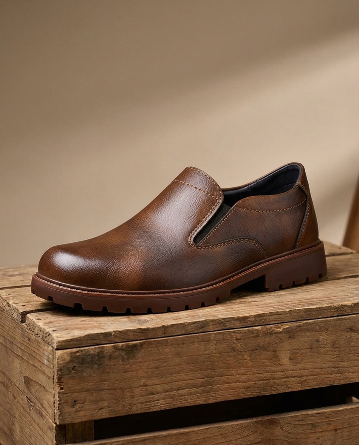 Men's Full-Grain Leather Loafers – Slip-On Comfort