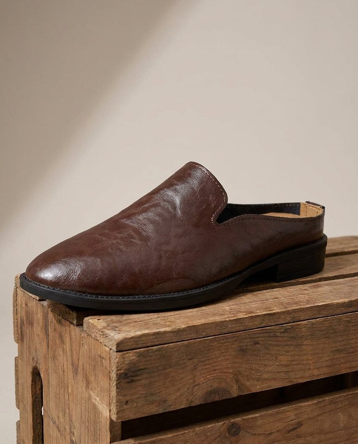 Men's Leather Mules | Smart Casual Slip-On Shoes