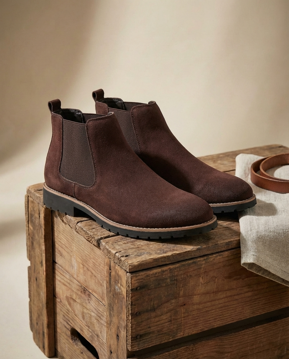 Men's Full-Grain Leather Chelsea Boots – Easy Slip-On