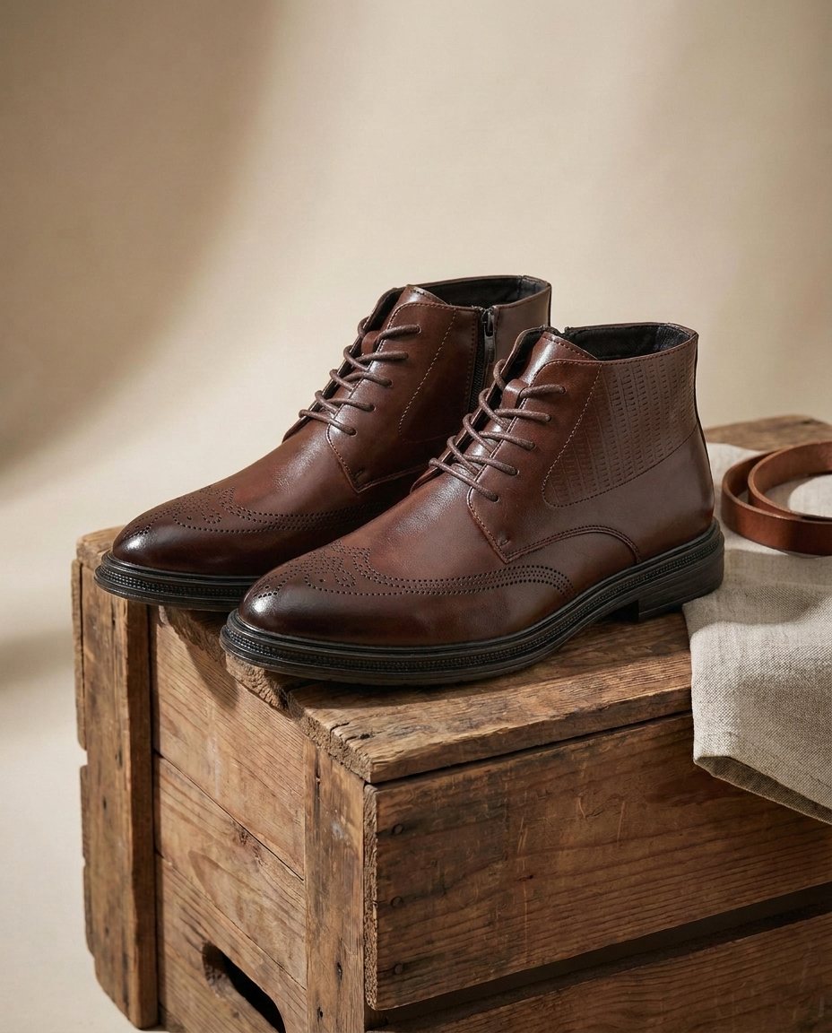 Men's Leather Wingtip Dress Shoes for Smart Style