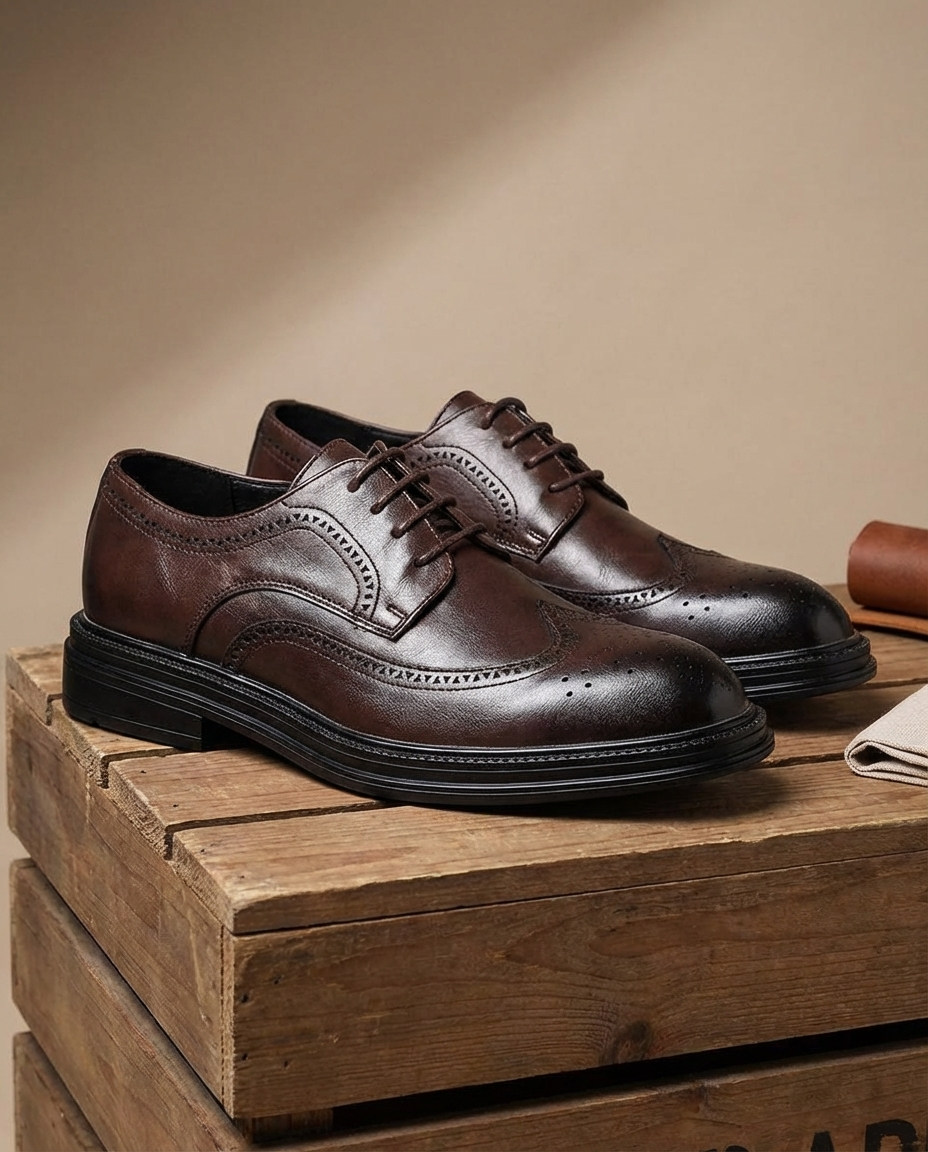Men's Full-Grain Leather Oxford Shoes – All-Day Comfort