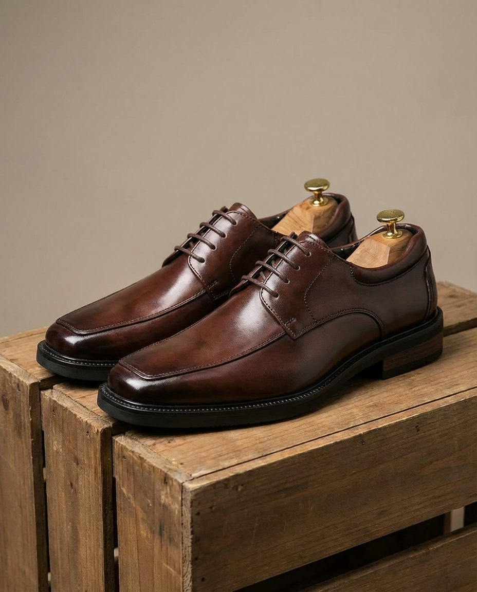 Ledger Leather Derby Shoes for Men