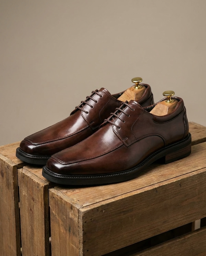 Ledger Leather Derby Shoes for Men