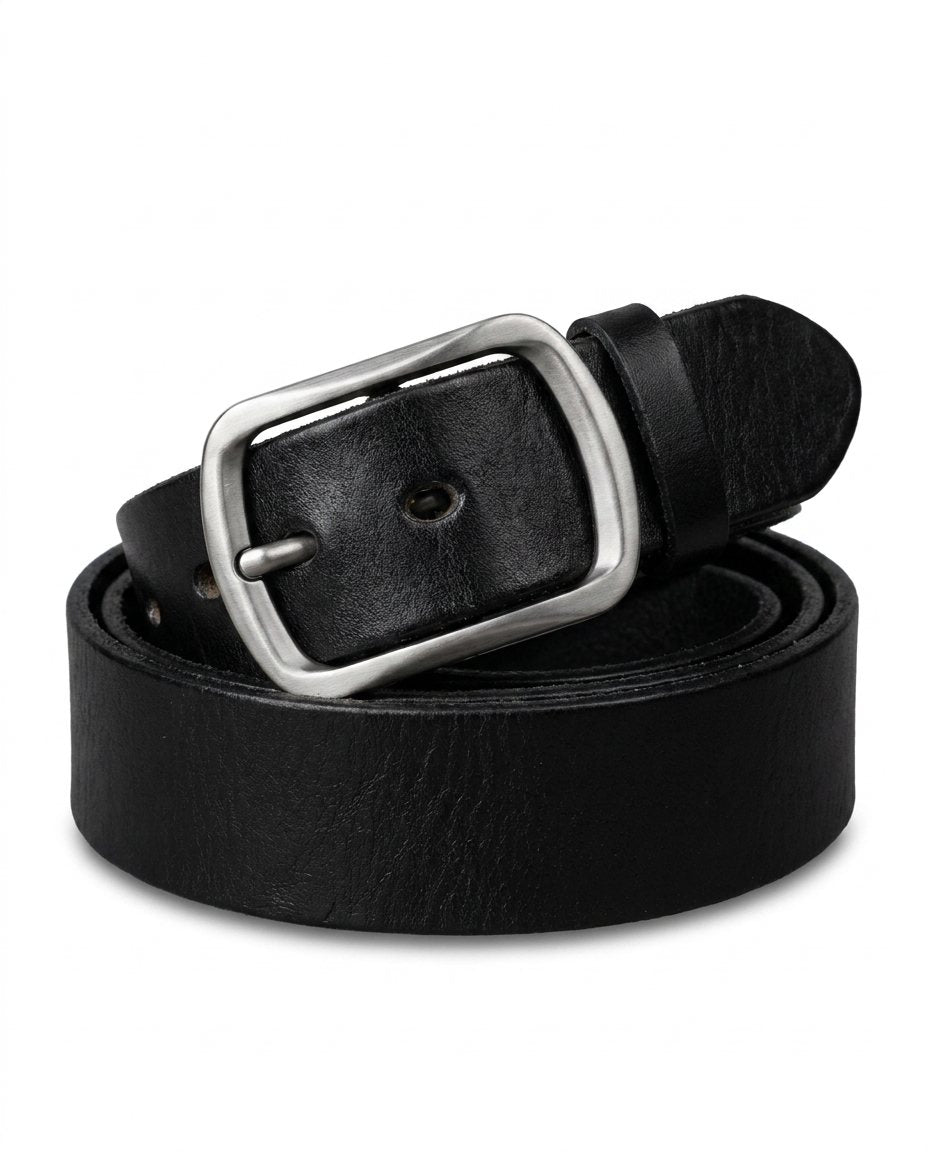 Men's Vintage Leather Belt | Distressed Full-Grain Casual Jeans Strap
