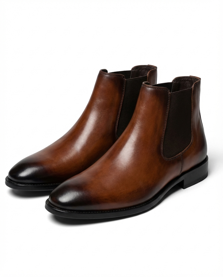 Men's Full-Grain Leather Chelsea Boots – Pull-On Comfort