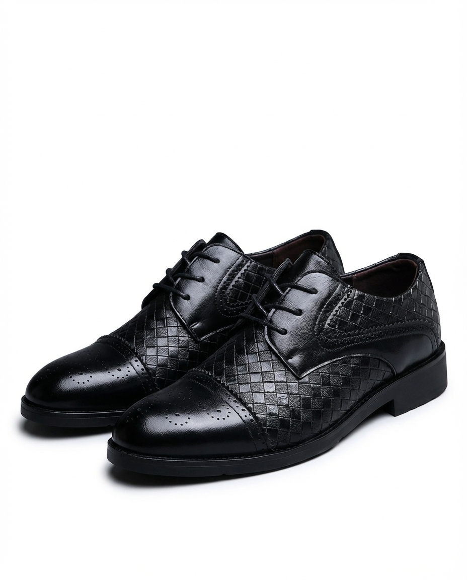 Woven Leather Oxford Shoes for Men