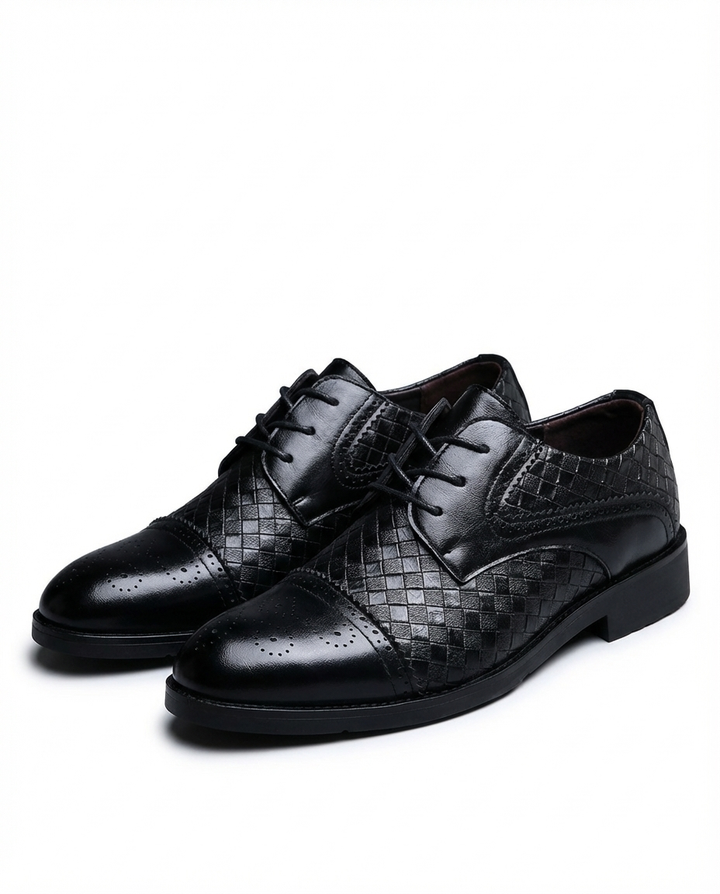 Woven Leather Oxford Shoes for Men