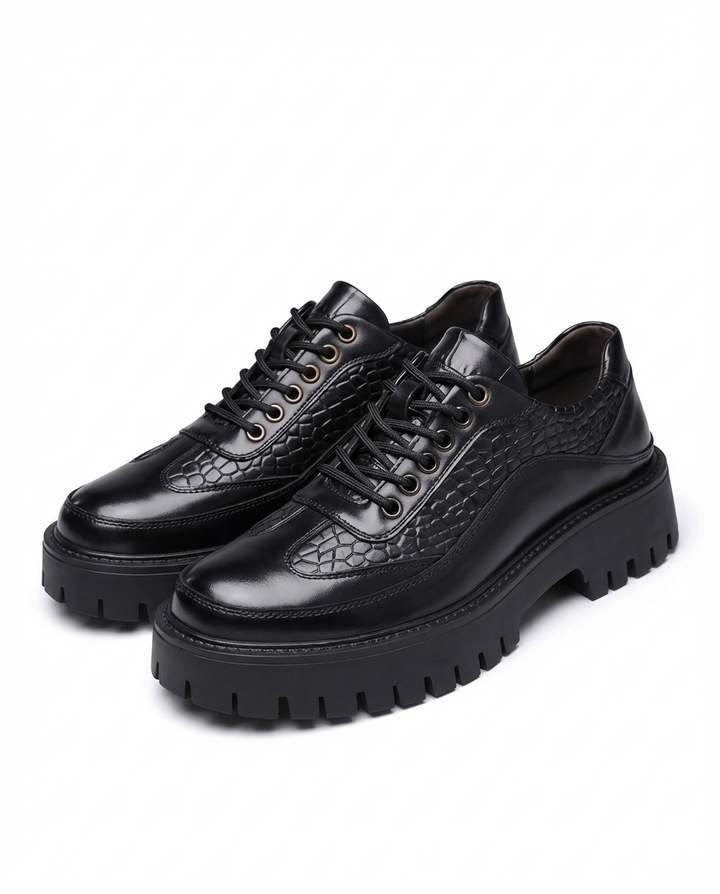Men's Leather Derby Shoes – Rugged Lug Sole Comfort