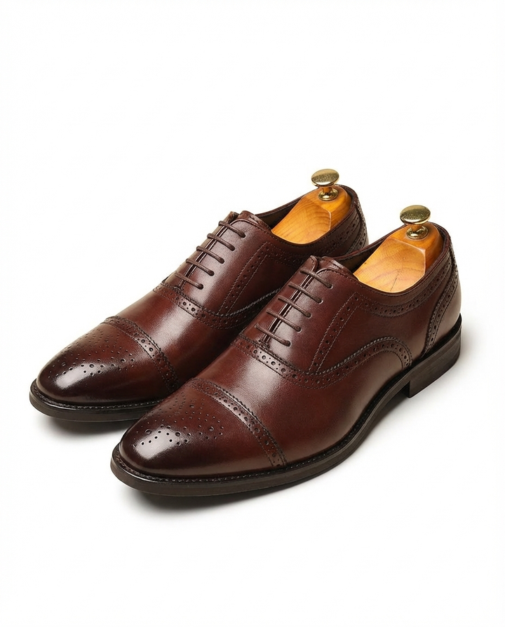 Steadfast Leather Brogue Shoes for Men