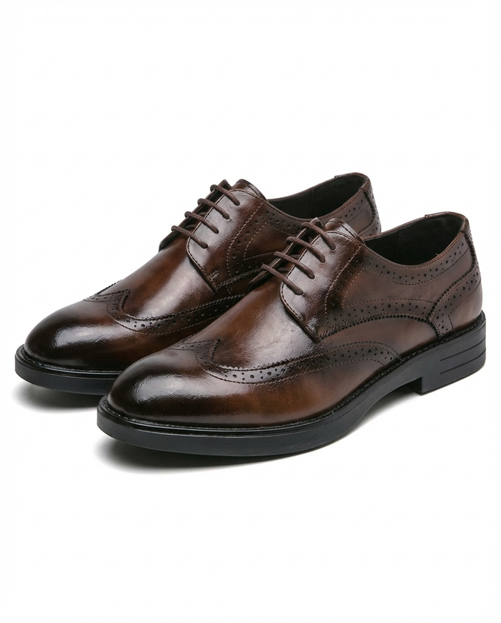 Men's Leather Brogue Shoes – Classic Smart Style