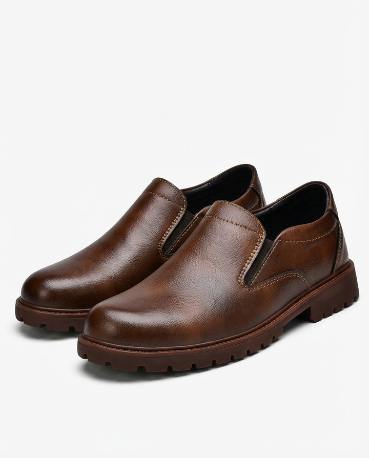 Men's Full-Grain Leather Loafers – Slip-On Comfort