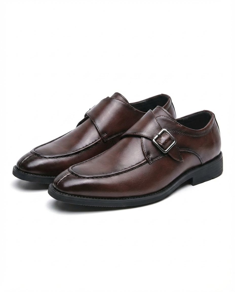 Journeyman Leather Monk Strap Shoes for Men