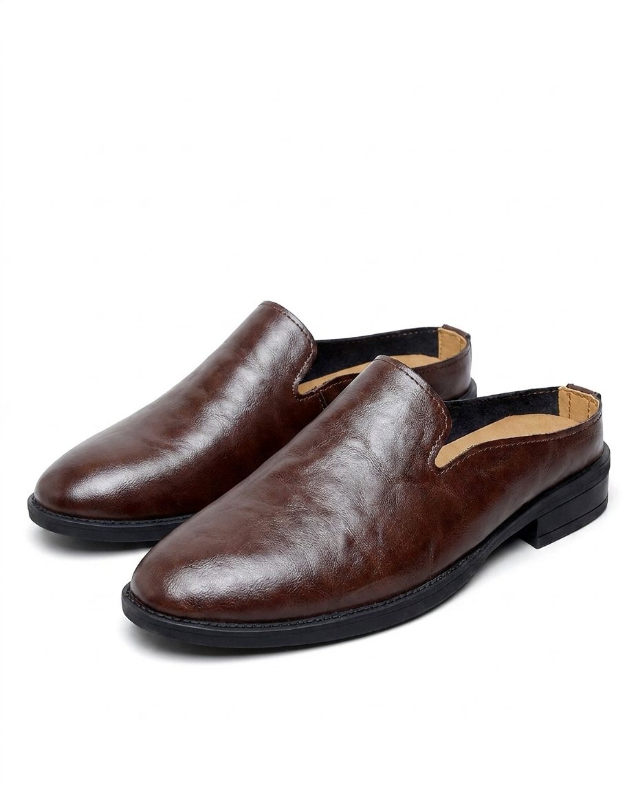 Men's Leather Mules | Smart Casual Slip-On Shoes