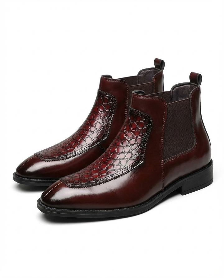 Vanguard Burgundy Leather Chelsea Boots