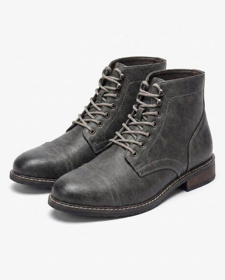 Men's Leather Cap Toe Boots for Everyday Wear