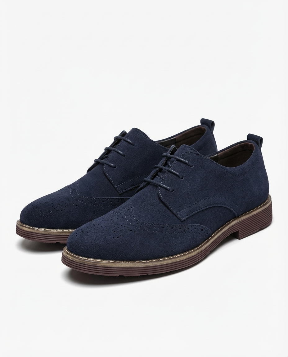 Men's Leather Brogue Shoes – Classic Smart Style