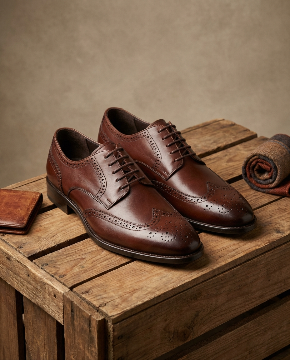 Men's Leather Wingtip Shoes – Classic Smart Style