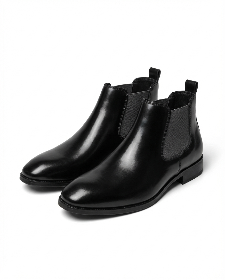 Men's Full-Grain Leather Chelsea Boots – Pull-On Comfort