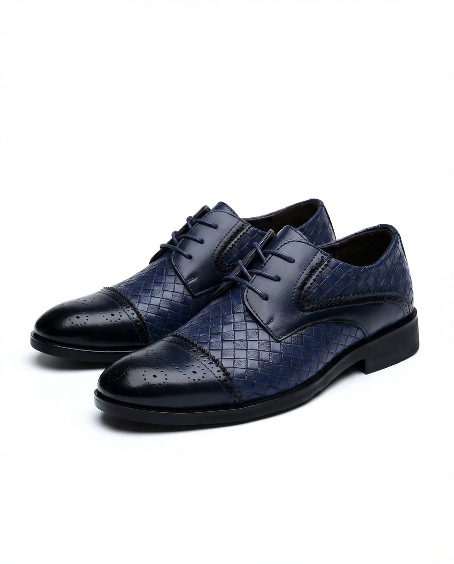 Woven Leather Oxford Shoes for Men