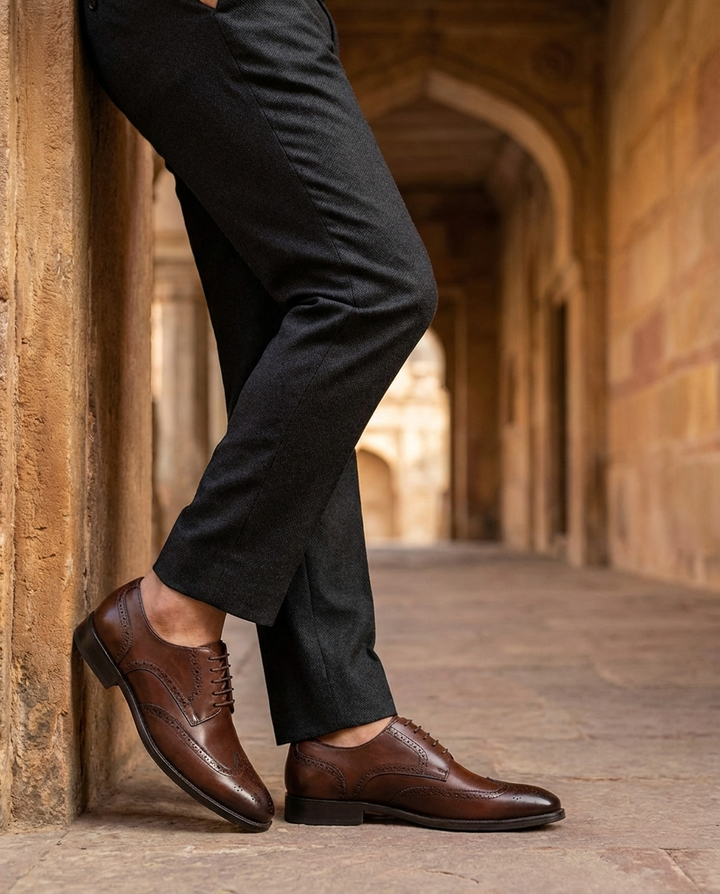 Men's Leather Wingtip Shoes – Classic Smart Style