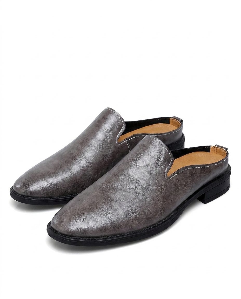 Men's Leather Mules | Smart Casual Slip-On Shoes