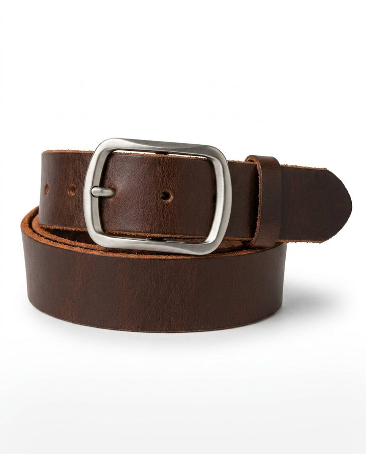 Men's Vintage Leather Belt | Distressed Full-Grain Casual Jeans Strap
