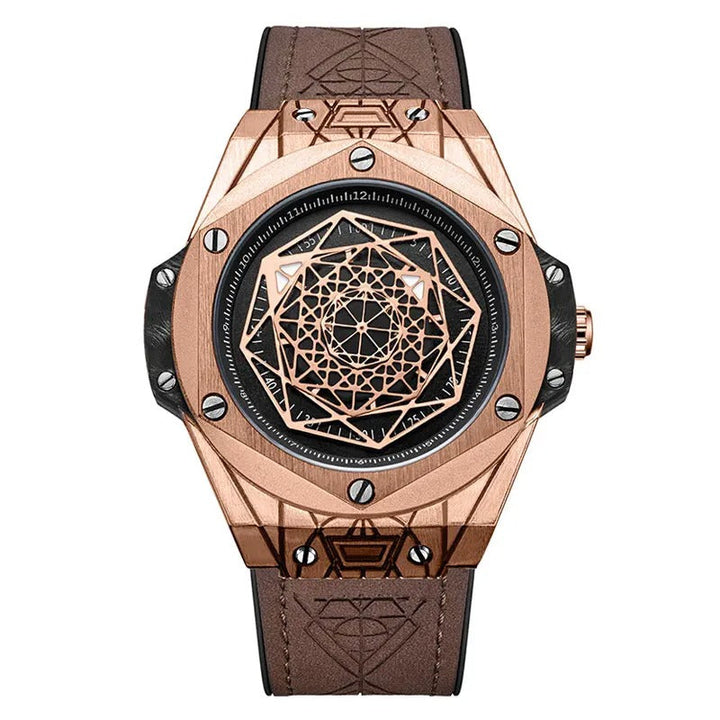 Men's Chronograph Watch with Leather Strap