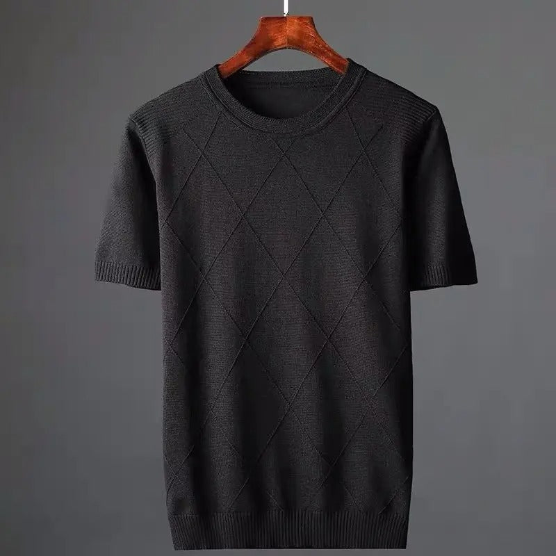 Men's Diamond Knit T-Shirt – Soft & Breathable