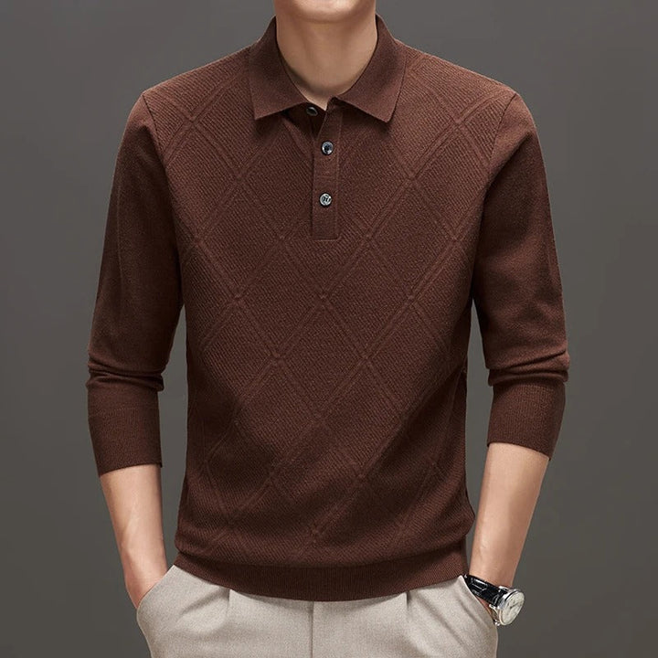 Men's Diamond Knit Polo Shirt – Lightweight & Wrinkle Resistant