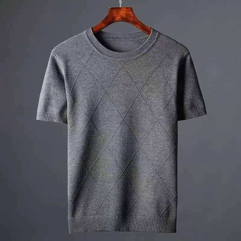 Men's Diamond Knit T-Shirt – Soft & Breathable