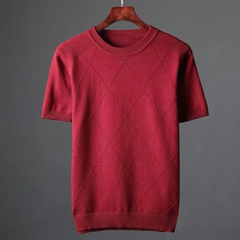 Men's Diamond Knit T-Shirt – Soft & Breathable