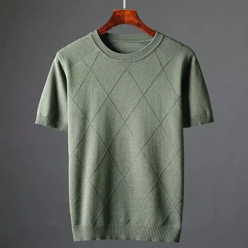 Men's Diamond Knit T-Shirt – Soft & Breathable