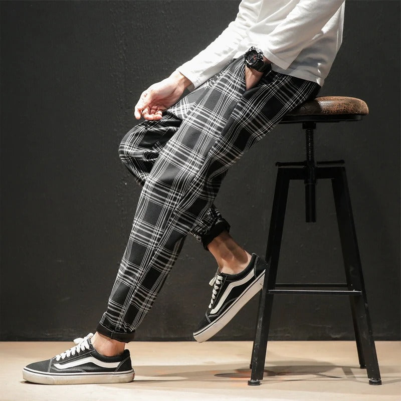 Men's Plaid Comfort Pants for Smart Casual Style