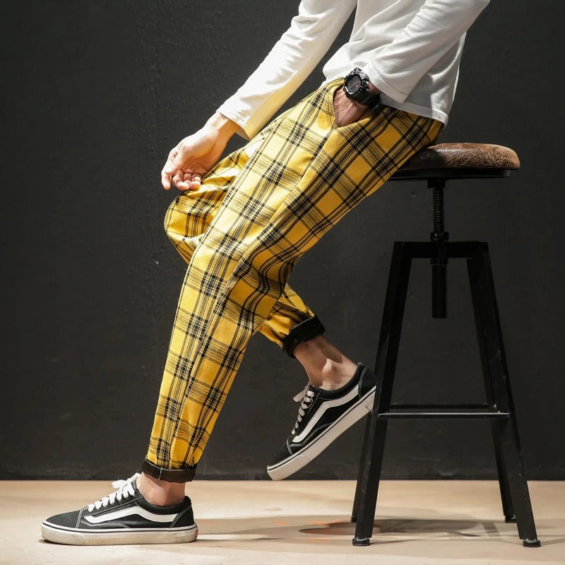 Men's Plaid Comfort Pants for Smart Casual Style