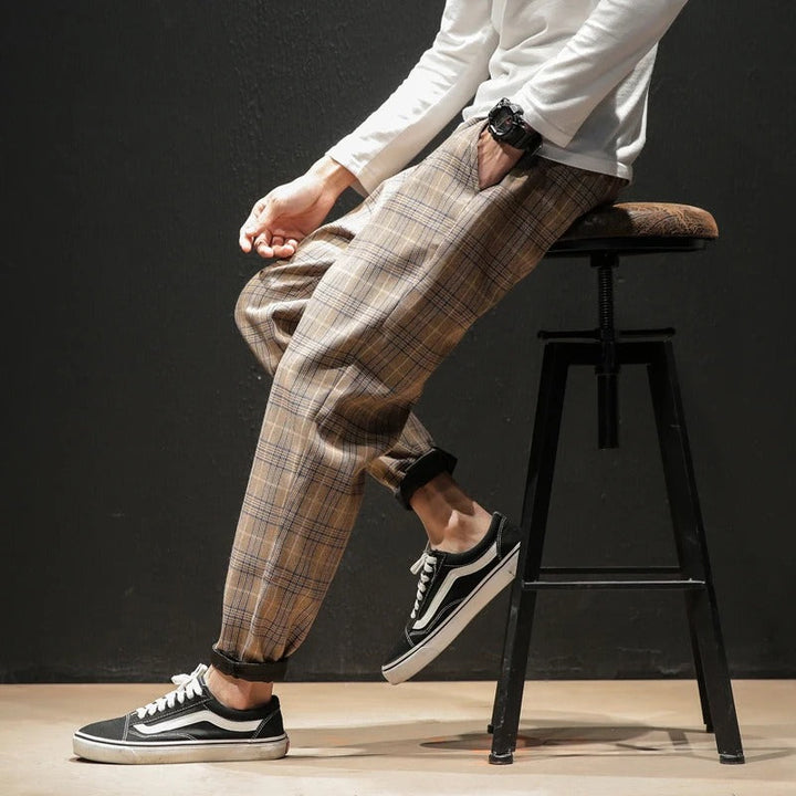 Men's Plaid Comfort Pants for Smart Casual Style