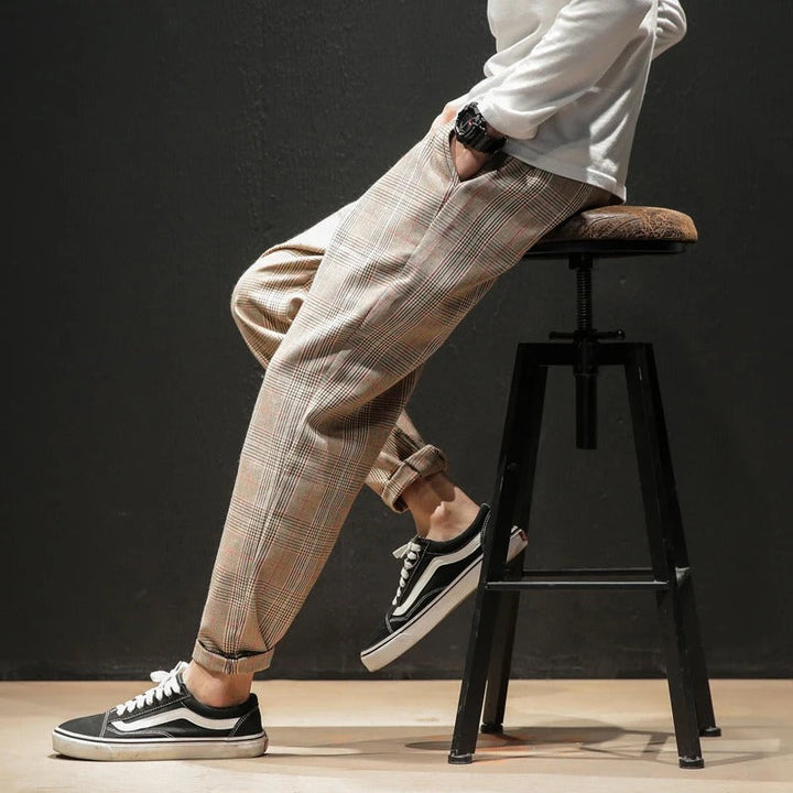 Men's Plaid Comfort Pants for Smart Casual Style