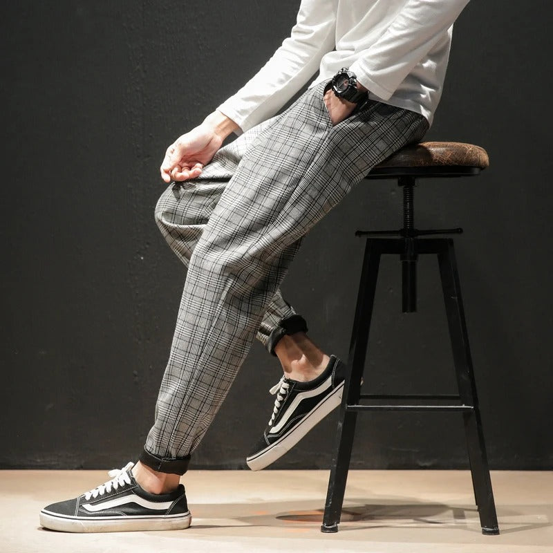 Men's Plaid Comfort Pants for Smart Casual Style