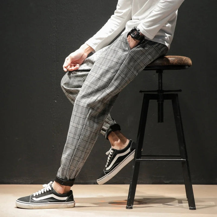 Men's Plaid Comfort Pants for Smart Casual Style