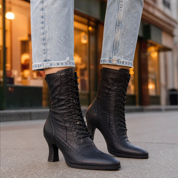 Women’s Brown Lace-Up Ankle Boots for Fall