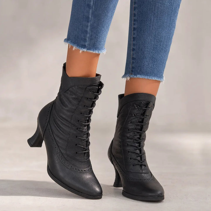 Women’s Brown Lace-Up Ankle Boots for Fall