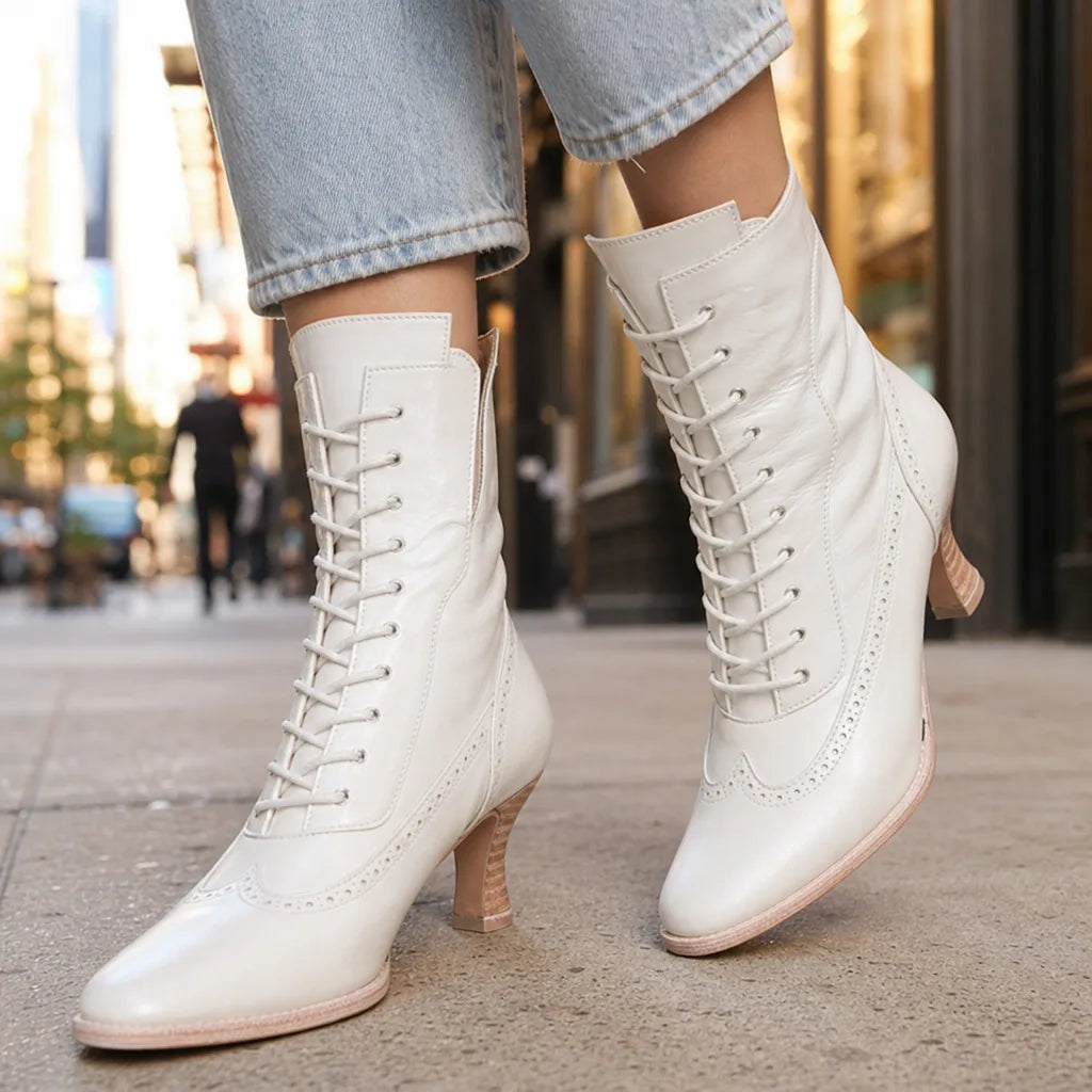 Women’s Brown Lace-Up Ankle Boots for Fall