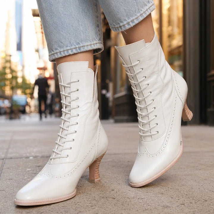 Women’s Brown Lace-Up Ankle Boots for Fall