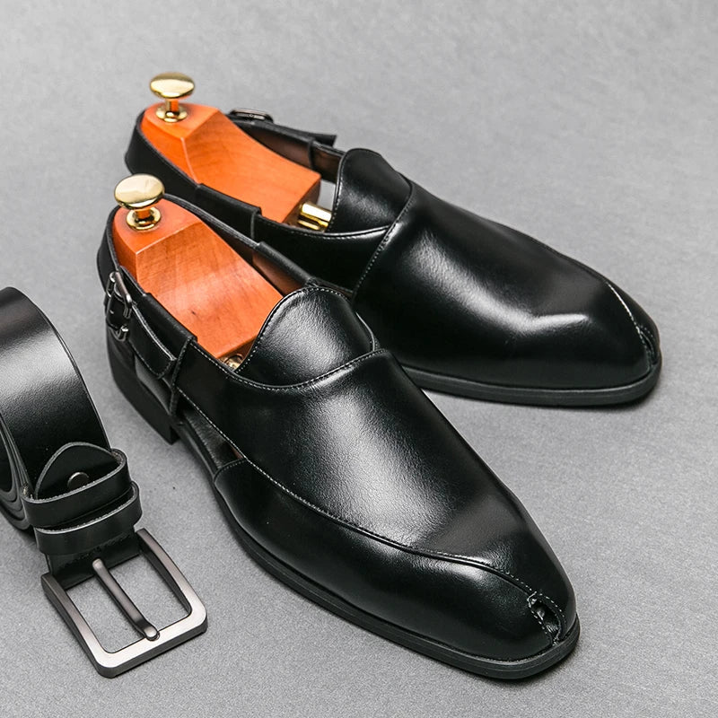 Men's Leather Slingback Slip-On Loafers